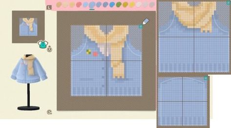 Animal Crossing Clothes Tutorial, Acnh Clothes Pattern Grid Sweater, Animal Crossing Clothing Patterns, Animal Crossing Clothes Pattern Design Grid, Acnh Clothes Design Pattern Grid, Animal Crossing Clothing Designs Grid, Acnh Phone Case Design Grid, Acnh Clothing Template, Animal Crossing Patterns Clothes