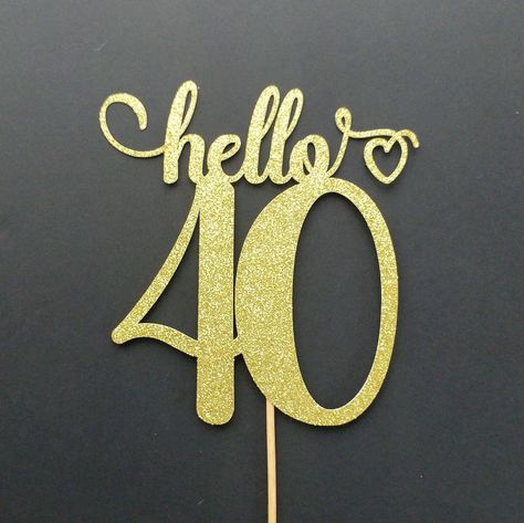 Hello 40 Birthday Party Ideas, 40 + 1 Birthday Cake, Hello 40 Birthday, 40th Birthday Cake Toppers For Women, 40th Birthday Topper, 40th Cake Topper, 40 Cake Topper, 40th Cake Topper For Women, Hello 40 Cake Topper