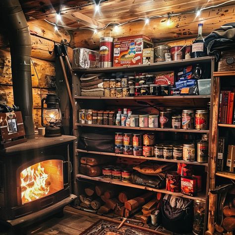 Cozy Cabin Interior: A warmly lit cabin corner with a glowing fireplace and a well-stocked wooden shelf. #cabin #cozy #fireplace #wood #shelf #aiart #aiphoto #stockcake ⬇️ Download and 📝 Prompt 👉 https://ayr.app/l/jyt7 Trapper Cabin Interior, Alaskan Cabin Interior, Cozy Wood Cabin, Cabin Cozy Aesthetic, Cabin Must Haves, Cabin House Interior, Cabin Core Aesthetic, Old Cabin Interior, Shelf Cabin