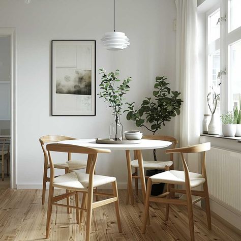 11+ Scandinavian Small Kitchen and Dining Room Ideas • 333+ Art Images Small Dining Table In Kitchen, Scandinavian Kitchen Living Room, Mini Dining Room Ideas, Cozy Scandinavian Dining Room, Mini Dining Table, Small Kitchen Table Ideas Space Saving, Small Apartment Dining Area, Small Living Dining Room Ideas, Small Kitchen And Dining Room Ideas