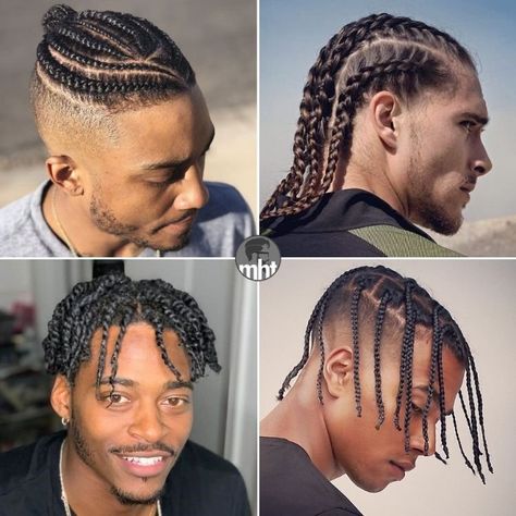 Braid Styles For Men Men’s Twist Hairstyles Black, High Top Box Braids Men, Men Plaits Hairstyles, Braids Blonde Highlights, Men Hair Braiding Styles, Men Braided Hair, Twist Braids Hairstyles Men, Plaits Braids Men, Braid Plaits