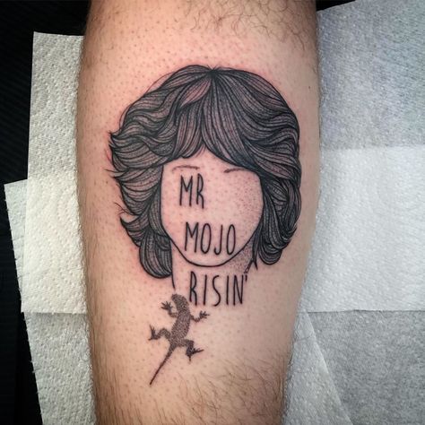 Rob Nolan / Tattoo BOB on Instagram: “The lizard king done the other day on my mate @jamesn_ nice one brooo #mrmojorisin #thelizardking #jimmorrison #jimmorrisontattoo #thedoors…” The Doors Tattoo Ideas, Jim Morrison Tattoo Ideas, The Doors Tattoo, Jim Morrison Tattoo, Earthworm Jim Tattoo, Lizard King Tattoo, Monitor Lizard Tattoo, Bearded Dragon Memorial Tattoo, Skink Lizard Tattoo