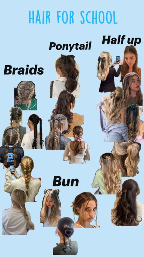 School Hairstyles Curly Hair, Back To School Hairstyles Curly, School Hairstyles Curly, Loose Bun, Preppy Hairstyles, Hair For School, Hair Styels, Hairstyle Examples, Easy Hairstyles For Thick Hair