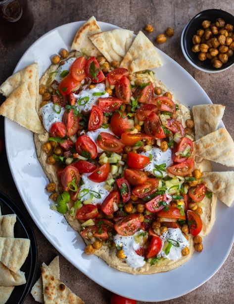 Epic Hummus Board - Once Upon a Chef Hummus Board, Grilled Chicken Kabobs, Happy Hour Food, Creamy Hummus, Once Upon A Chef, Food Boards, Crispy Chickpeas, Whipped Feta, Homemade Hummus