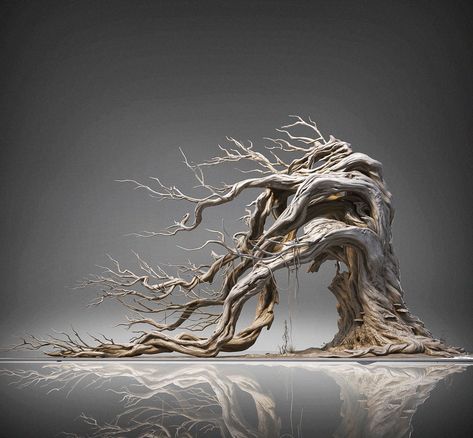 Tree Concept Art, Trees Photography, Spiral Tree, Tree Statues, Twisted Tree, 3d Tree, Mixed Media Art Canvas, Metal Candlesticks, Ancient Tree