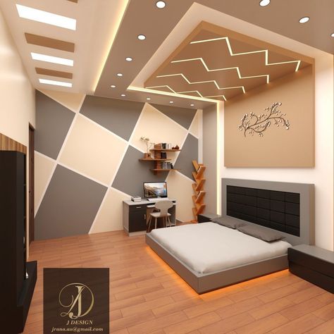 Wooden Ceiling Designs, Fall Celling Design, Modern Wooden Ceiling, Iconic Bathroom, Profile Lights, Bedroom Lighting Design, Freelance Architect, Bedroom Design Styles, Jaali Design