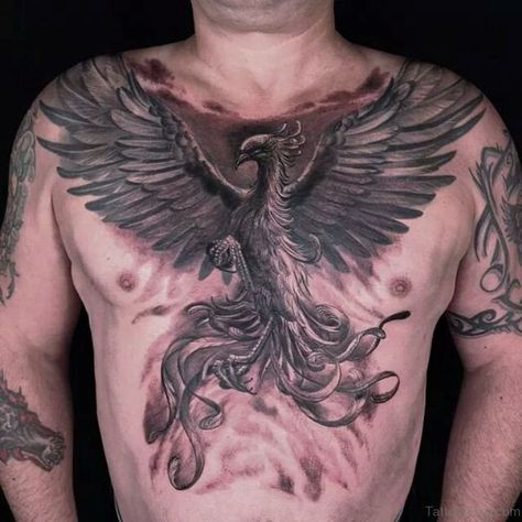 Phoenix Chest Tattoo, Trans Tattoo, Phoenix Tattoo Men, Mandala Sternum Tattoo, Phoenix Back Tattoo, Phoenix Tattoo For Men, Fenix Tattoo, Sternum Tattoo Design, Klopp Liverpool