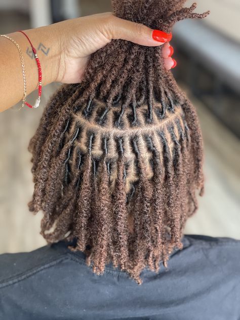 Square Parts Locs, Part Sizes For Locs, Small Loc Parting, Different Size Starter Locs, Medium Loc Parts, Starter Locs Small Parts, Small Locks Hairstyles, Small Loc Grid Pattern, Starter Loc Parting Size