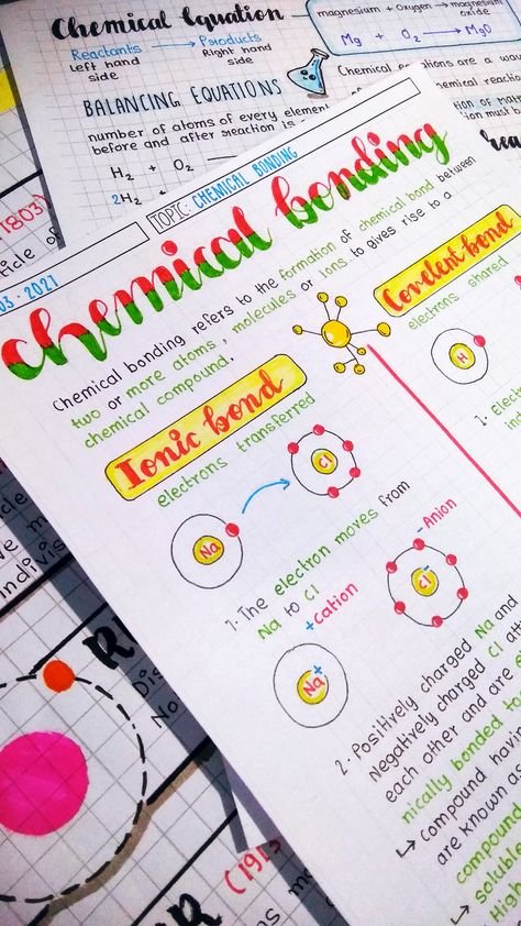 Chemical Bonding Mind Map, Chemistry Chart Ideas, Chemistry Models, Highschool Advice, Arrow Doodle, Chemistry Paper, Biochemistry Notes, Chemistry Study Guide, Chemistry Projects