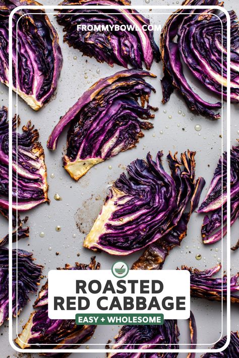 Red Cabbage Recipe, Roasted Red Cabbage, Roast In The Oven, Red Cabbage Recipes, Roasted Cabbage, Cabbage Recipe, How To Roast, Vegan Lunches, Vegan Side Dishes