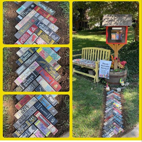 Easy Garden Decor, Brick Books, Brick Crafts, Brick Walkway, Jill Scott, Garden Decor Diy, Dream Yard, Recycled Garden, Outdoor Crafts