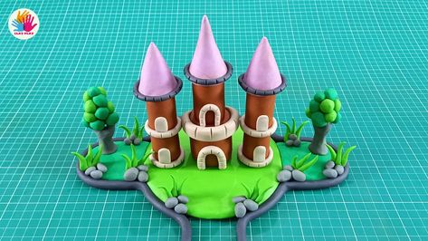 Clay Art Step By Step, Mini Castle Minecraft, Clay Modelling For Kids, Clay Castle, Mini Castle, Castle Minecraft, Clay Art For Kids, Children's Day Poster, Model Castle