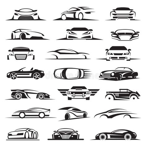 Chevy Tattoo, Mechanic Logo Design, Mechanics Logo, Pumpkin Tattoo, Car Logo Design, Automotive Logo Design, Monochrome Illustration, Car Silhouette, Cool Car Drawings