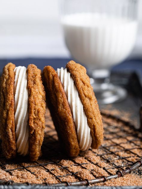 Pumpkin Spice Sugar Cookies - Browned Butter Blondie Delicious Thanksgiving Desserts, Pumpkin Spice Sugar Cookies, Spice Sugar Cookies, Butter Cream Cheese Frosting, Gooey Chocolate Chip Cookies, Cookie Sandwich, Best Holiday Cookies, Pumpkin Spice Cookies, Hot Chocolate Cookies