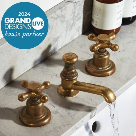 Francone Bespoke Taps® (@bespoketaps) • Instagram photos and videos Kitchen Pillar, Ceramic Handles, Small Basin, Brass Interior, Shower Columns, Brass Tap, Bath Sinks, Shower Rail, Brass Bathroom