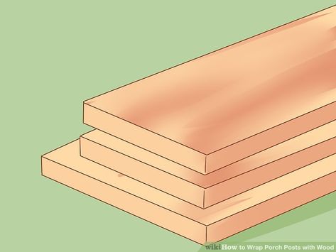 How to Wrap Porch Posts with Wood: 13 Steps (with Pictures) Cedar Wrapped Porch Posts, Deck Post Wrap Ideas, Wrap Porch Posts, How To Wrap Porch Posts, Porch Post Wraps, Wood Porch Columns, Porch Column Wraps, Porch Beams, Front Porch Posts