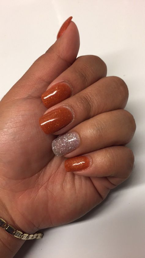 Burnt Orange Short Nails, Caramel Dip, Dip Nails, Orange Nails, Dipped Nails, Winter Nails, Short Nails, Burnt Orange, Nail Ideas