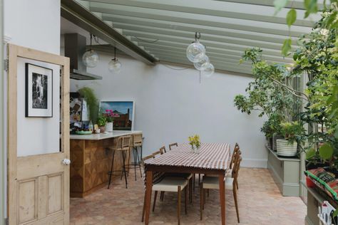 Laura Jackson Kitchen, Laura Jackson Home, Edwardian Homes, Laura Jackson, Brick Extension, Kitchen Natural, Mustard Walls, Engine House, Rayong