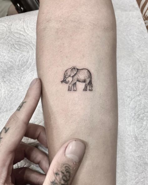 Small Elephant Tattoo, Small Animal Tattoos, Tattoo Appointment, Good Luck Symbols, Thai Tattoo, Small Elephant, Elephant Tattoo, Elephant Tattoos, Dope Tattoos