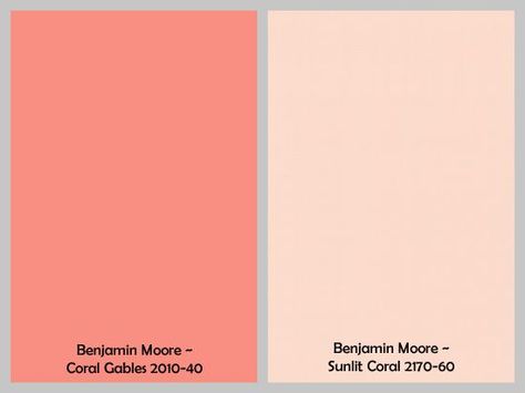 ace benjamin moore coral gables  paint color Pale Coral Paint, Coral Pink Paint Colors, Best Coral Paint Color, Coral Paint Color, Coral Pink Bathroom, Peach Paint Colors, Coral Paint Colors, Coral Paint, Light Coral Color