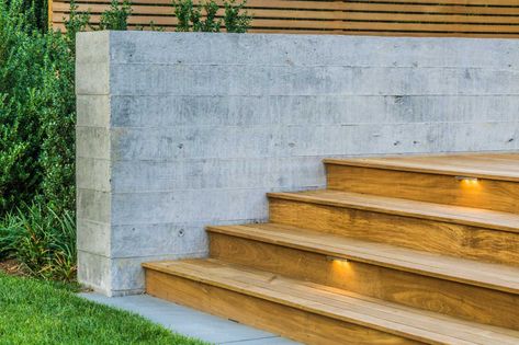 Residence, Cambridge, MA — Kimberly Mercurio Landscape Architecture Formed Concrete Wall, Board Form Concrete, Board Formed Concrete Wall, Formed Concrete, Ipe Deck, Concrete Retaining Wall, Exposed Aggregate Concrete, Stainless Steel Cable Railing, Board Formed Concrete