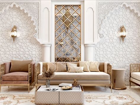 Light Design For Living Room, Moroccan Interiors Living Room, Roof Ceiling Design, Moroccan Majlis, Modern Arabic Interior, Cool Interior Design, Arabic Interior Design, Majlis Design, Arabian Decor