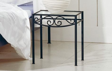 Fantastically Hot Wrought Iron Bedroom Furniture Wrought Iron Bedside Tables, Wrought Iron Bed Frames, Traditional Bedside Tables, Iron Furniture Design, Metal Bedroom, Wrought Iron Bed, Small Bedroom Furniture, Wrought Iron Furniture, Wrought Iron Design