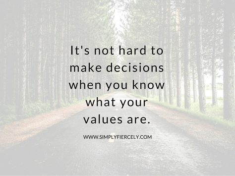 It's not hard to make decisions when you know what your values are. Question To Ask, Value Quotes, My Core, Psychology Quotes, My Values, Your Values, Ask Yourself, Psychology Facts, Core Values