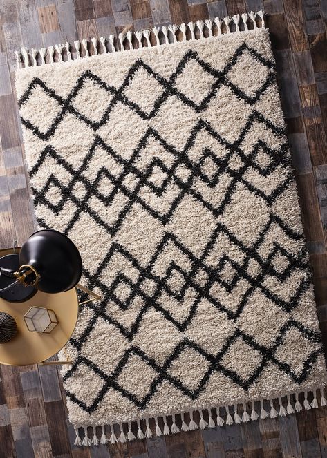 Berber Diamond Rug – Cream – Matalan Rug In Living Room, Boho Scandinavian, Furniture Boutique, Moroccan Style Rug, Charcoal Rug, Diamond Rugs, Shaggy Rug, Ivory Rug, Black Rug