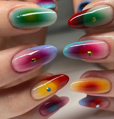 Nail Design Glitter, Aurora Nails, Airbrush Nails, Minimalist Nails, Dream Nails, Unique Nails, Fire Nails, Funky Nails, Pretty Acrylic Nails