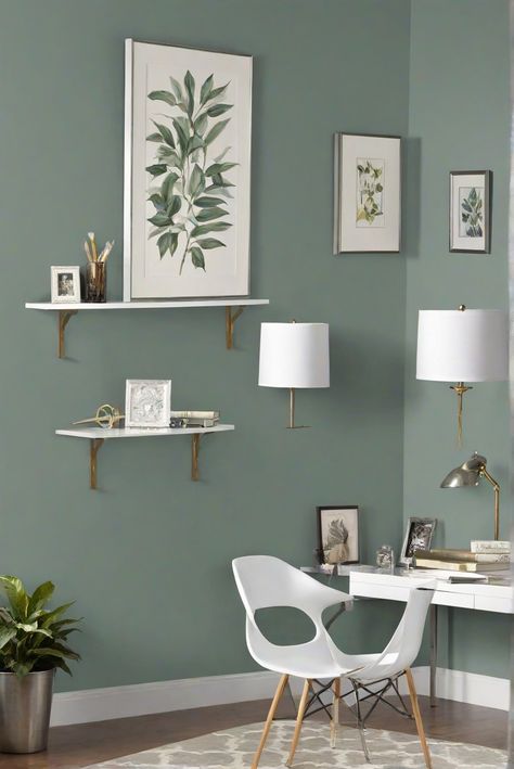 home decorating, home interior design, interior bedroom design, designer wall paint Light Green Bedroom, Small Bedroom Office, Light Green Bedrooms, Beige Kitchen Cabinets, Light Colored Furniture, Office Color, Creative Storage Solutions, Sleek Furniture, Office Colors