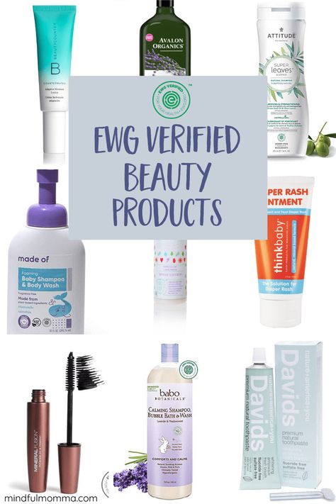 EWG Verified certification assures products are completely transparent about ingredients and free from harmful chemicals. Learn which personal care and beauty products and brands are EWG Verified - including baby products, hair care, bath and body, makeup and more. | #EWG #nontoxic #beauty #bath #baby #hair #skincare via @MindfulMomma Nontoxic Swaps, Living Naturally, Nontoxic Beauty, Nontoxic Skincare, Beauty Bath, Non Toxic Makeup, Toxic Skincare, Natural Toothpaste, Spray Lotion