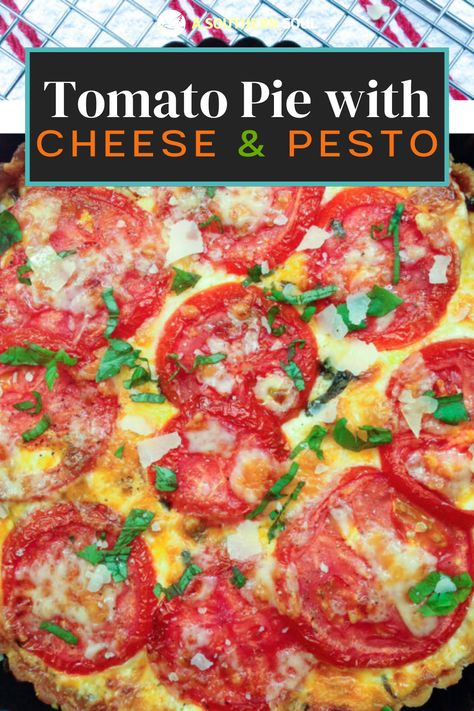 Tomato Pesto Tart Recipe, Avocado Pie, Quick Summer Desserts, Corn Pie, Southern Tomato Pie, Tomato Pie Recipe, Savory Sides, Quiche Recipes Easy, Tomato Pie