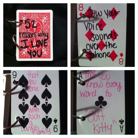 Deck Of Cards Valentines Day, Geek Valentine, 52 Reasons Why I Love You, Valintines Day, 52 Reasons, A Deck Of Cards, Reasons I Love You, Personalised Gifts Diy, Poker Card