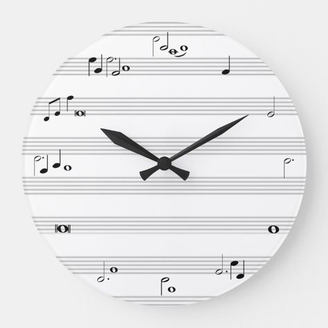 Music Clock, Music Puns, White Wall Clock, Electric Music, Personalized Wall Clock, White Wall Clocks, Band Jokes, Custom Clocks, Cool Clocks