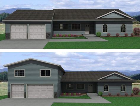 Addition Above Garage, Above Garage Addition, Attached Garage Addition, Addition Over Garage, Garage Addition Ideas, Second Floor Addition, Garage Plans With Loft, Room Above Garage, Ranch House Remodel