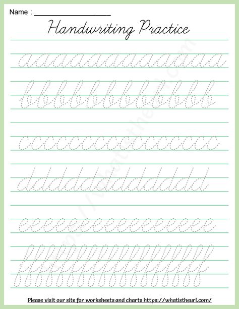 Cursive Handwriting Practice Worksheet | Alphabets a-z How To Cursive Handwriting, 3rd Grade Cursive Writing Practice, Cursive Alphabet Practice Sheet, Cursive Writing For Beginners, Cursive Handwriting Practice Worksheets Letter Formation, English Cursive Writing Practice, 3rd Grade Handwriting Practice, Cursive Words Practice, Cursive Handwriting Practice Worksheets Alphabet