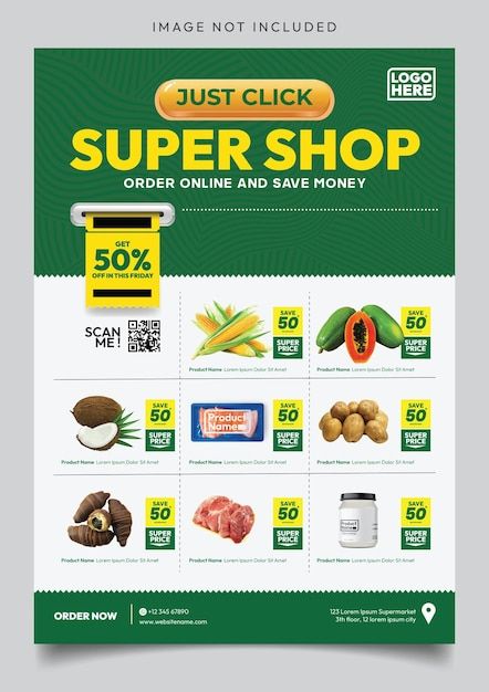 Grocery Signage, Supermarket Poster, Supermarket Flyer, Grocery Store Flyers, Social Media Images Design, Banner Sample, Product Catalog Template, Grocery Ads, Store Flyers