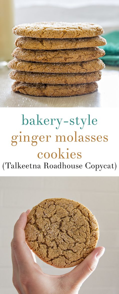 Bakery Style Ginger Molasses Cookies | Homan at Home Chewy Molasses Cookies, Ginger Molasses Cookies, Molasses Cookies, Cookie Brownie Bars, Ginger Cookies, Chewy Cookie, Yummy Sweets, How Sweet Eats, Holiday Baking