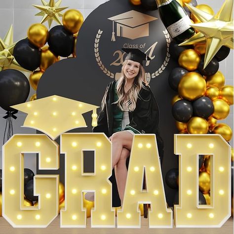 High School Decorations, Large Marquee Letters, Party Letters, Marquee Lights, Marquee Letters, Class Of 2024, Graduation Decorations, Graduation Party Decor, Grad Party