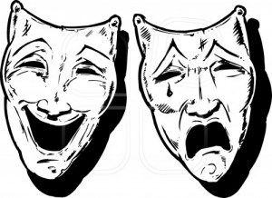 Happy/Sad - Complementary Theater Mask Tattoo, Acting Masks, Theatre Faces, Drama Masks, Tragedy Mask, Opera Mask, Mask Drawing, Theatre Masks, Feeling Sorry For Yourself