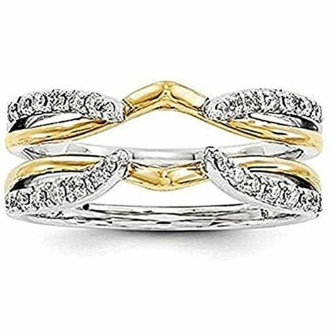 Hey, I found this really awesome Etsy listing at https://www.etsy.com/listing/876019382/070ct-round-cut-simulated-diamond-14k Two Tone Wedding Ring, Ring Guards Enhancer, Diamond Wrap Ring, Enhancer Ring, Ring Guard, Wrap Ring, Fancy Diamonds, Matching Band, Wrap Rings