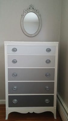 Hydrangeas and Harmony: Gray Ombre Dresser Diy Ombre, Furniture Refinishing, Furniture Rehab, Refurbished Furniture, Furniture Restoration, Paint Furniture, Redo Furniture, Flipping Furniture, Repurposed Furniture