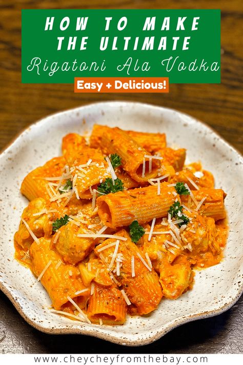 Rigatoni Vodka Sauce, Chicken Ala Vodka Recipe, Rigatoni With Vodka Sauce, Rigatoni Vodka Sauce Recipe, Pink Vodka Sauce, Ala Vodka Sauce, Rigatoni Recipes Vodka Sauce, Rigatoni Vodka Pasta, Pink Vodka Sauce Recipe