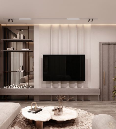 Living room :: Behance Modern Tv Unit Designs, Tv Unit Interior Design, Modern Tv Units, Wall Tv Unit Design, Living Room Tv Unit Designs, Living Room Tv Unit, Tv Room Design, Living Room Partition Design, Tv In Bedroom