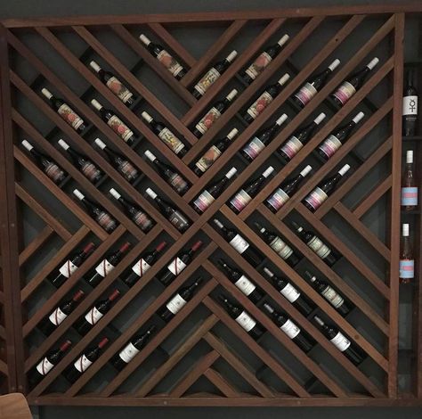 Inset Wine Rack, Wine Restaurant Design, Wine House Design, Wall Wine Rack Ideas, Wine Shelves Wall, Wine Wall Ideas, Wine Racks For Wall, Wine Shop Design, Modern Wine Wall