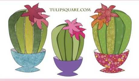 Appliqué A Day Archives - Page 7 of 16 - Tulip Square ~ Patterns for useful quilted goods Cactus Applique, Free Applique Patterns, Barrel Cactus, Creative Stuff, Applique Pattern, Square Patterns, Cushion Pattern, The Flowers, Free Pattern