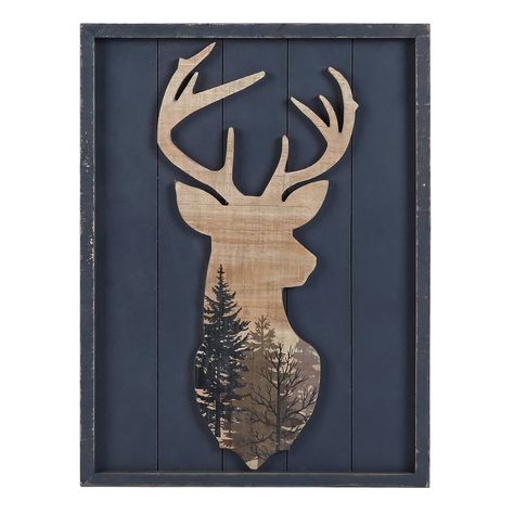 Deer Camp Decor, Wood Cabin Decor, Mountain House Decor, Hunting Cabin Decor, Cabin Wall Decor, Deer Painting, Bear Paintings, Lodge Cabin, Deer Wall