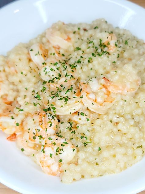 What are you making for dinner? Shrimp Scampi Couscous would make your whole family happy! https://homemadeonaweeknight.com/2021/03/15/shrimp-scampi-couscous/ Couscous And Shrimp, Shrimp And Pearl Couscous Recipes, Shrimp And Couscous Recipes, Shrimp Couscous Recipes, Pasta Wednesday, Couscous With Shrimp, Shrimp Couscous, Pearl Couscous Recipes, 2023 Meals