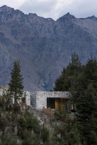 Concrete Cabin, Small House Bliss, Mountain Architecture, Lake Wakatipu, Earth Sheltered, Stone Architecture, Salou, Cabins And Cottages, Mountain Retreat